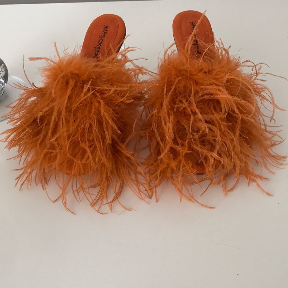 Jeffrey Campbell Daisy Feather  Boa Heels size 10 - Picture 7 of 16